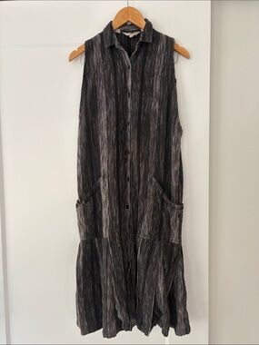 Vintage French Connection Sleeveless Maxi Shirt Dress